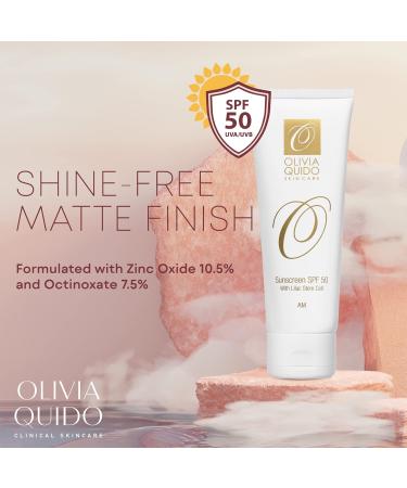 OLIVIA QUIDO Clinical Skincare Broad Spectrum Sunscreen SPF 50 with Lilac Stem Cell | Anti-Aging Skin Protection From UVA and UVB Rays | Water-Resistant Indoor and Outdoor Sunscreen with Matte Finish - Buy Online on GoSupps.com
