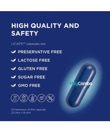 MagCombo - Concentrated Pure Magnesium, Special Oil Formula with Maximum Absorption for Leg Cramps, Tensed Muscles, Sleep, enriched with Vitamins 2, 6, 12 and , only 1 Capsule Daily. (Pack of 1) - Buy Online on GoSupps.com