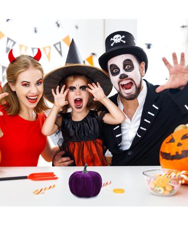 HOMSFOU 5pcs Flannel Foam Pumpkin Faux Pumpkins Farmhouse Pumpkins Harvest Artificial Pumpkins Halloween Decorations Outdoor Home Decor Harvest Party Pumpkin Decor Fake Pumpkin Set Purple Purple 14X12.5X12.5CM - Buy Online on GoSupps.com