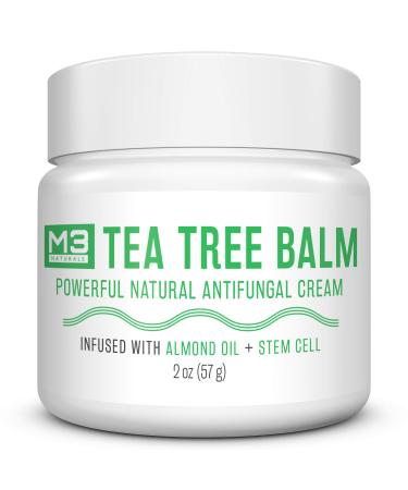 M3 Naturals Natural Tea Tree Balm Infused with Almond Oil and Stem Cell Powerful Skin Balm for Athletes Foot Skin Irritation and Anti-Itch Relief