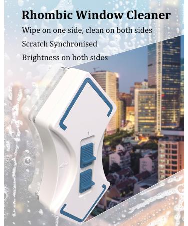 Magnetic Window Cleaner Diamond Shape Glass Cleaner Double Sided Glass Cleaner 21cm Long Rubber Strip Window Glass Cleaner Wiper for High-Rise Building Windows 3-26mm - Buy Online on GoSupps.com