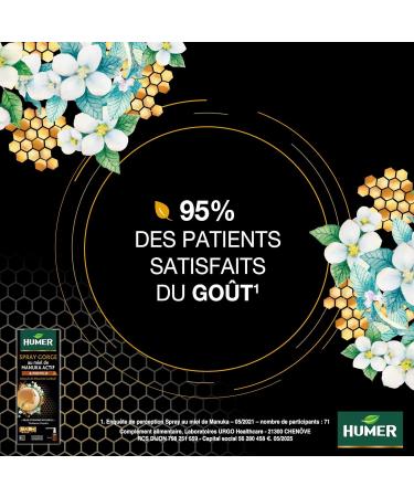 Humer - Spray gorge Manuka 15+ - Apaise la gorge - A base de Miel de Manuka 15+ de Propolis et de Guimauve - 4 pulv risations 4 fois par jour - 20 ml - Buy Online on GoSupps.com