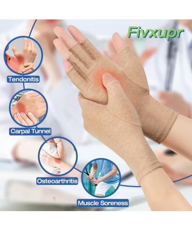 Buy 2 Pairs Arthritis Compression Gloves for Men & Women - S-Brown Small | Relief for Arthritis & Carpal Tunnel Pain | Comfort for Typing & Daily Work - Buy Online on GoSupps.com