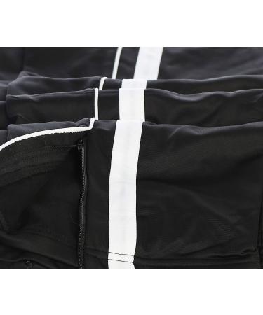 Gioberti Men's Track Running Athletic Pants - Elastic Waist, Zip Bottom - Black/White (Large) - Buy Online on GoSupps.com
