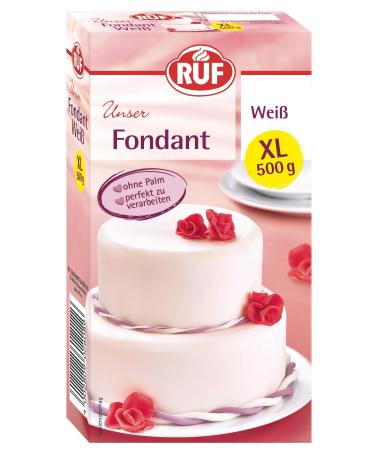 Ruf fondant white suitable for shaping figures flowers and letters modeling fondant roll fondant without palm oil gluten -free and vegan 500g (XL) 500 g white
