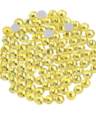 Beadsland 1440 pieces flat back rhinestones nail crystals rhinestones for nails lemon yellow SS3 (1.3-1.4mm) lemon yellow SS3/1440pcs