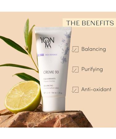 Creme93 Mattifying Face Cream Yonka 50ml | Re-establishes Maintains Balance Without Drying Out the Skin | Fast-Absorbing | 96% Natural Origin Vitamins A C and E - Buy Online on GoSupps.com