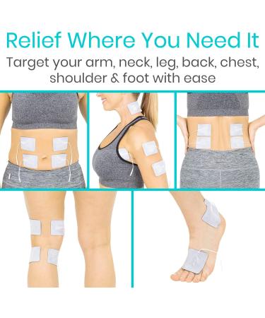 Vive Tens Unit Replacement Pads - 40 Pack Reusable Electrode Pads for Muscle Stimulation & Electrotherapy - Fits Most Devices - Buy Online on GoSupps.com