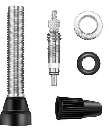 Hestya 9-Piece Presta Valve Stem Kit with 40mm Tubeless Valve + Core Remover Tool - Black - Buy Online on GoSupps.com