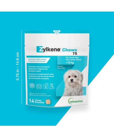 Vetoquinol Zylkene Veterinary Health Product - Calm and Relaxed Behaviour in Pets During Stressful Events - 75 mg - Small Dogs - 14 Units Small Dogs 75 mg - Buy Online on GoSupps.com