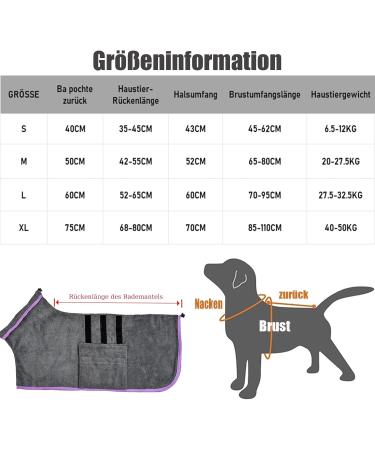 Bibykivn XL Gray Microfiber Dog Cuddle Bathrobe - Super Absorbent & Quick Drying Pet Robe with Velcro Fastener & Adjustable Straps for Dogs & Cats - Buy Online on GoSupps.com