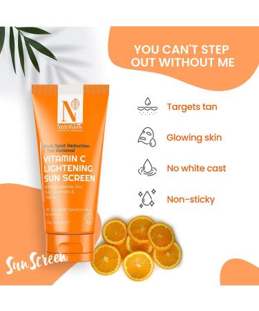 Advanced Organics Vitamin C Lightening Sunscreen SPF 50 PA - Quick Absorbing Sun Protection for All Skin Types - 100g (3.53 oz - Buy Online on GoSupps.com
