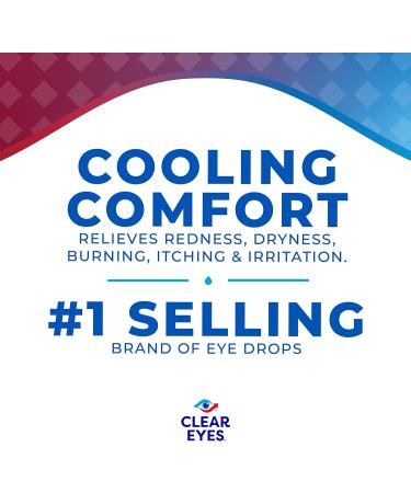 Clear Eyes Cooling Comfort Relief Eye Drops 0.5 Fl Oz - Redness Relief Solution - Buy Online on GoSupps.com