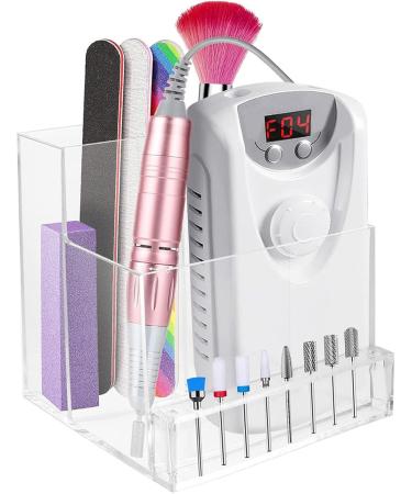 Colcolo 3 Rows 10 Holes Nail Drill Bits Holder Storage Box Nail Organizer Display Transparent for Salon Personal Use - Buy Online on GoSupps.com