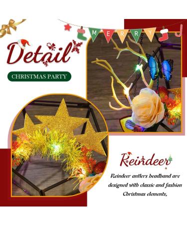 Fashband Christmas Headbands Light Up Reindeer Antlers Hair Band LED Stars Flowers Headband Festival Party Xmas Hair Accessories for Women Girls - Buy Online on GoSupps.com