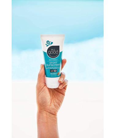 All Good Sport Sunscreen Lotion SPF 30+ | UVAUVB, Water Resistant, Coral Reef Friendly, Zinc & Natural Ingredients (3 oz) - Buy Online on GoSupps.com