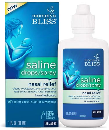 Mommy's Bliss Saline Drops/Spray Nasal Relief All Ages 1 fl oz (30 ml)