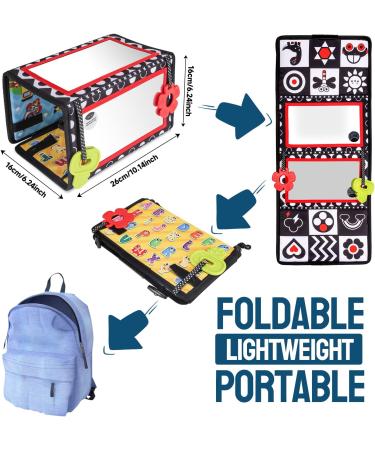 Venditer Baby Mirror Toys | Educational Foldable Prone Toys for Newborns 0-9 Months | High Contrast Black & White Children's Toy - Buy Online on GoSupps.com