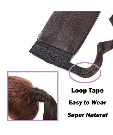 Ponytail Clip-in Braid Extension Hairpiece - 55cm Dark Brown Realistic Hair Extensions - Buy Online on GoSupps.com