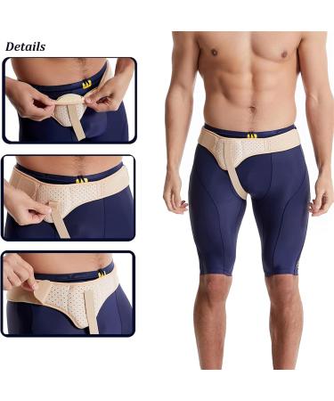 EAYH Adjustable Inguinal Hernia Support Belt for Men - Left/Right Side Relief - Buy Online on GoSupps.com