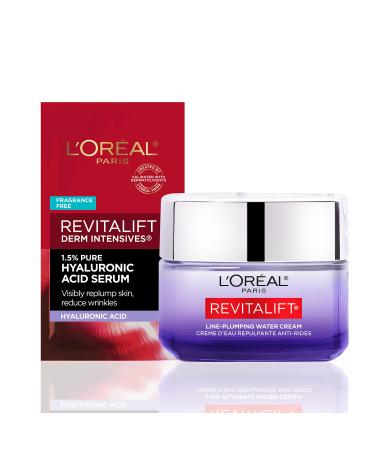 L'Oreal Paris Revitalift Micro Hyaluronic Acid + Ceramides Anti Aging Face Cream  Softer  Brighter & Smoother Skin  Fragrance Free 1.7 oz + Serum Sample - Buy Online on GoSupps.com