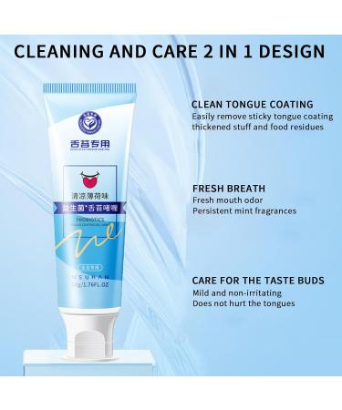 ONLYNERY Tongue Cleaning Gel Set | Natural Tongue Kit for Fresh Breath | Safe & Ergonomic Tongue Cleaner for All Ages - Mint Fragrance - Buy Online on GoSupps.com