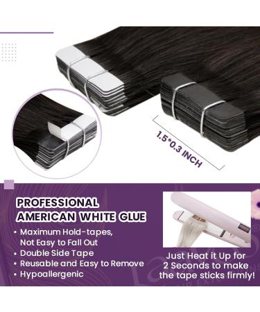 LAAVOO Real Hair Tape In Extensions - Dark Brown 30cm 20PCs 30g | Premium Skin Weft Extensions for Effortless Volume - Buy Online on GoSupps.com