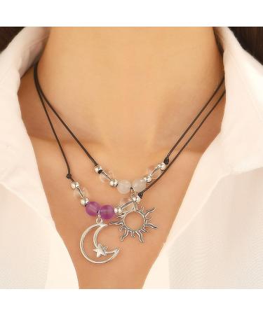Oralgo Handmade Sun & Moon Necklace for Couples - Fashionable Everyday Neckwear & Matching Gift Set - Buy Online on GoSupps.com
