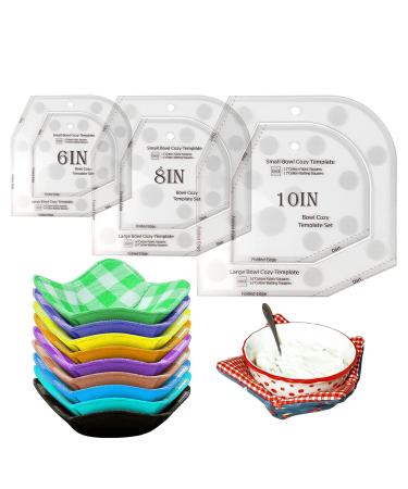 Bowl Cozy Template Cutting Ruler Set, Bowl Cozy Pattern Templates for  Sewing, Quilting Rulers, with Rotary Cutter User Manual and Sewing Clips,  Acrylic Stencils for DIY Art Craft(3 Sets of 6 Sizes)