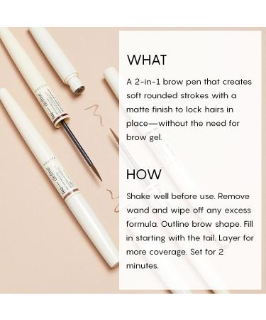 Haley's Re-define Precision Brow Pen in Medium Brown - 2-in-1 Liquid Brow Pencil for Long-lasting Definition and Hold | Water and Sweat Resistant | Highly Pigmented Matte Finish | Cruelty-Free - Buy Online on GoSupps.com