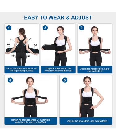 Adjustable Breathable Back Brace Posture Corrector for Men Women - Improve Poor Posture with Upper and Lower Back Support (Size S) - Buy Online on GoSupps.com