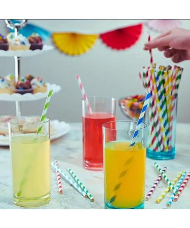 Robinsons Squash Mini 3 x Flavour 6 Pack (6 x 66ml Bottles of Water Drops) Bundle with 25 Hubsidia Multicolored Paper Straws | No Added Sugar | Low Calorie - Buy Online on GoSupps.com