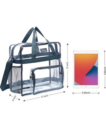 Clear Stadium Approved Transparent Tote Bag 12x12x6 - Grey | Ideal for Work, Sports, Games & Concerts - Buy Online on GoSupps.com
