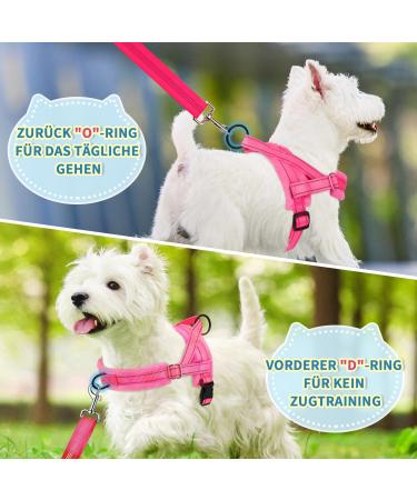 Eyein No-Pull Dog Harness with Leash - Soft Padded Adjustable & Reflective Breast Dishes for Puppies Small & Large Dogs Cats - Pink XXS - Buy Online on GoSupps.com