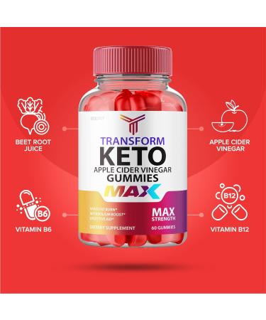 Transform Keto ACV Gummies - Maximum Strength 1000mg Formula for Weight Loss - Vegan Apple Cider Vinegar Gummy - 60 Gummies - Buy Online on GoSupps.com