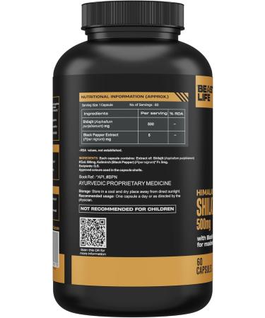 Himalayan Shilajit Capsules | Pure & Potent | Improves Muscle Strength Stamina Energy & Power | Supports Faster Recovery | Natural & Organic | 60 Capsules 60 Count (Pack of 1) - Buy Online on GoSupps.com