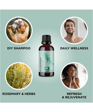 Pure Rosemary Essential Oil for Aromatherapy - 0.33 Fl Oz - Hair, Skin, Nails - Cleansing & Enhancing Oil for Diffusers - Dry Scalp Treatment and Shine Boost - Buy Online on GoSupps.com