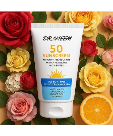 DR.NAEEM 50ml Hydrating Face Moisturizer SPF 50 Daily Facial Moisturizer & Sunscreen for Men & Women Lightweight Hidratante Facial with Hyaluronic Acid Non-Greasy Daily Face Sunscreen - Buy Online on GoSupps.com