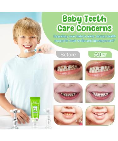 Kids Toothpaste Watermelon Flavor Swallowable Fluoride Free Toothpaste with xylitol and Vitamin E Fights Plaque Cavity and Enamel Protection for Children 60g - Buy Online on GoSupps.com