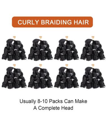 French Curly Braiding Hair 14 Inch - 8 Packs Pre Stretched for Box Braids | Bouncy Loose Wavy Spiral Curls | French Curl Crochet Braids - Extensions - Buy Online on GoSupps.com