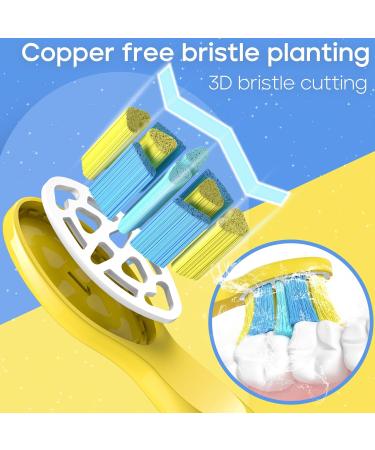 Seago Electric Toothbrush Heads for Kids - Replacement Heads for SG2303/SG958 - 4 Yellow Pieces - Buy Online on GoSupps.com