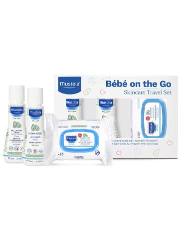 Mustela Bebe On-the-Go Travel Set - 3 Essential Baby Care Products - Buy Online on GoSupps.com