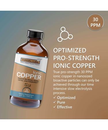 Ionic Copper Drops 30 PPM Premium Bioavailable Liquid Copper Supplement for General Wellness & Trace Mineral Support Amber Glass Bottle with Dropper 4 fl oz 4 Fl Oz (Pack of 1) - Buy Online on GoSupps.com
