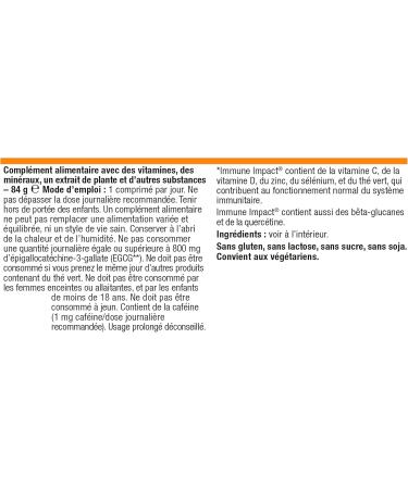 Metagenics Immune Impact - Vitamine C & D Zinc S l nium et Th Vert - Soutien Immunitaire - D fenses Naturelles (60 comprim s) 1 unit (Lot de 60) - Buy Online on GoSupps.com