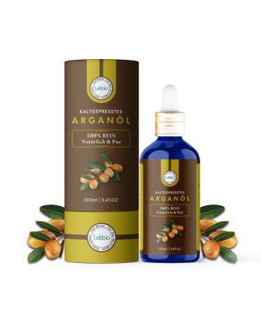 Lebbio - Argan oil 100ml - 100% natural & cold -pressed - face body hair beard nails - argan Oil - glass bottle + pipette + pump original from Morocco - Buy Online on GoSupps.com