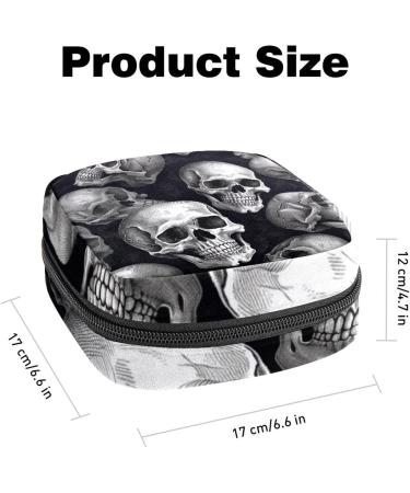 Black Skull Patterns Sanitary Napkin Storage Bag - Menstrual Cup Pouch for Women & Teen Girls - Multi-colored - Buy Online on GoSupps.com