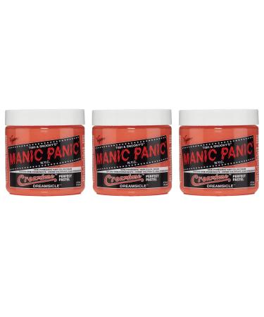 Manic Panic Dreamsicle Pastel Classic Creme Vegan Cruethy Free Orange Semi Permanent Hair Dye 3 x 118ml Dreamsicle Pastel 118 ml (3 Series Pack)