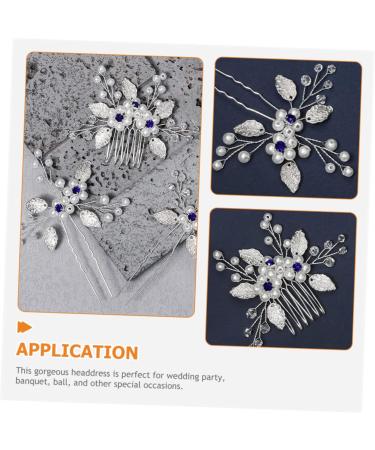 FOMIYES 4 Sets Bridal Wedding Comb Green Accessories Bridal Headpieces for Wedding Green Hair Accessories Pearl Headpiece for Wedding Flower Hairpin Bridesmaid Hair Fork Prom Copper Wire - Buy Online on GoSupps.com