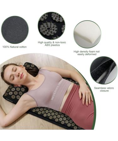 Buy Acupressure Massage Mat & Pillow Set for Neck & Back Pain Relief - Relaxation & Meditation with Carry Bag | Acupressureatta Black & Gold - Buy Online on GoSupps.com