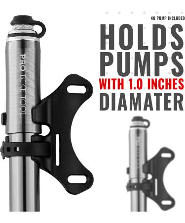 PRO BIKE TOOL Bicycle Pump Holder - Lightweight & Strong | Black Frame Mounted Bracket Clip for Road & Mountain Bikes - Buy Online on GoSupps.com